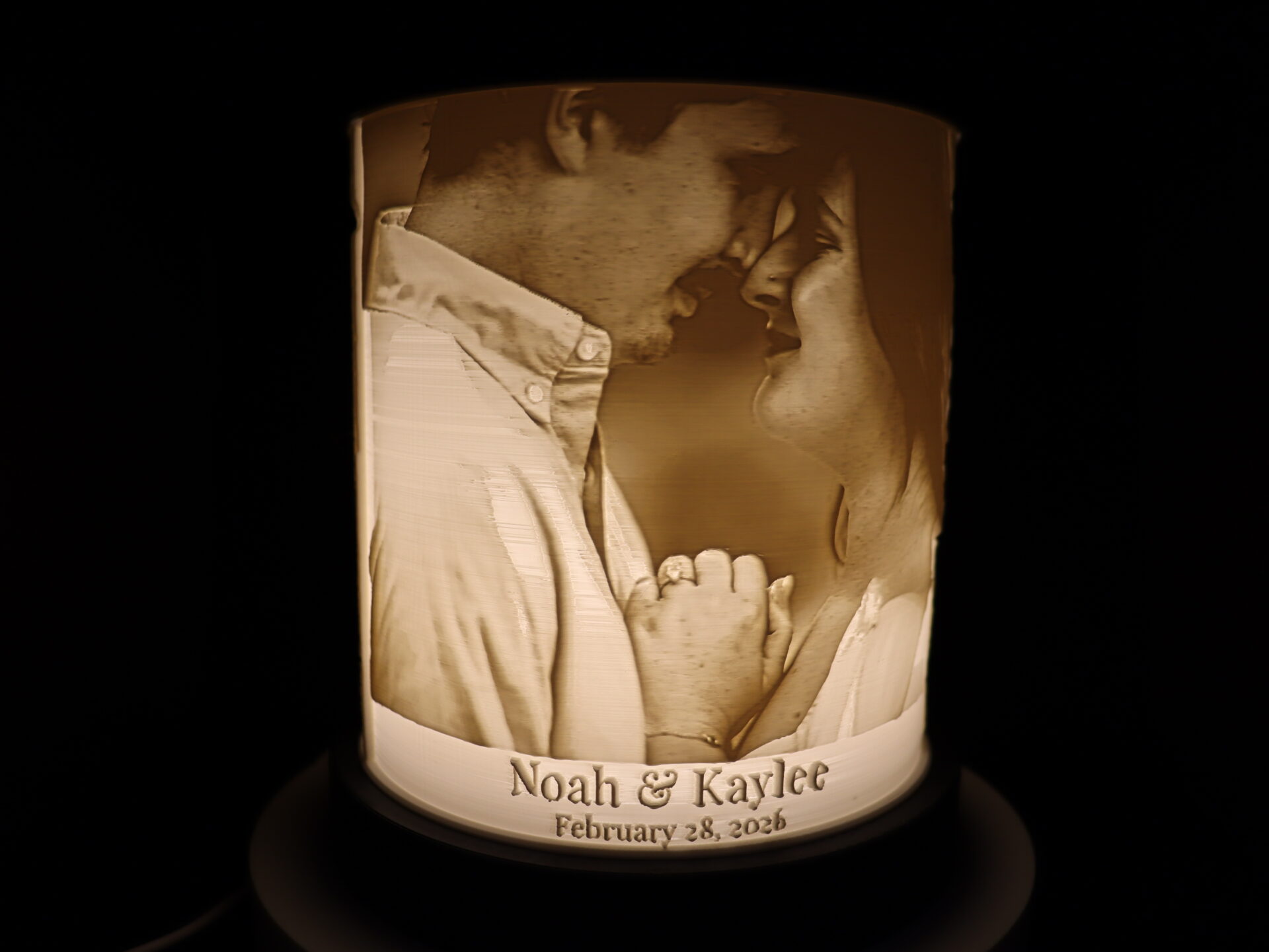 Noah and Kaylee custom cylinder lithophane